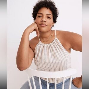 Madewell Striped Cutaway Tank Top Shirt NF300